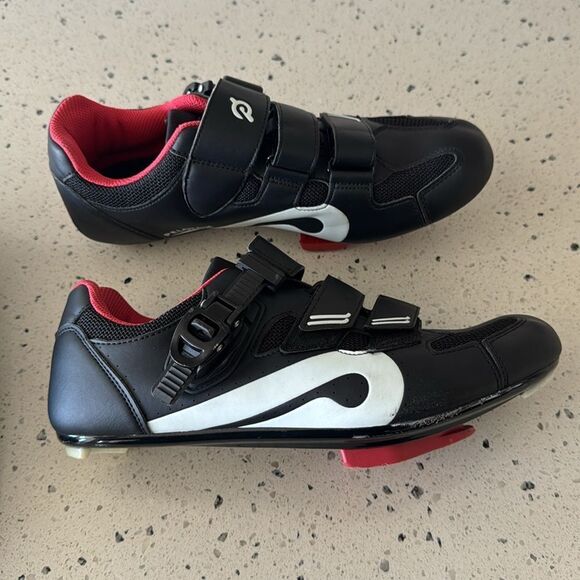 Peloton Black Red Bike Cycling Shoes With Cleats Men's Size EU44 / US10.5 GUC - Picture 12 of 12